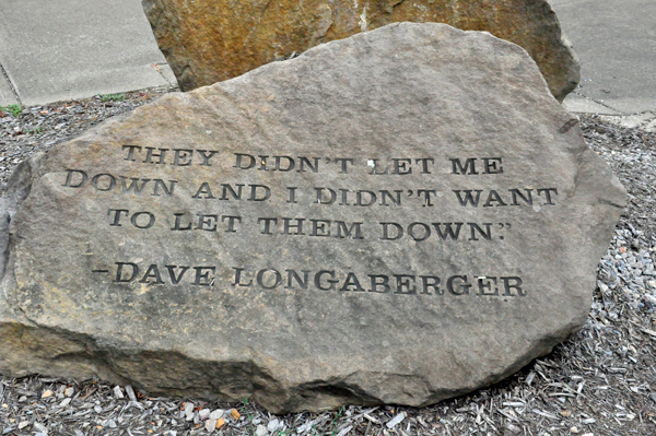 memorable rock at Dave Longaberger Memorial in Dresden